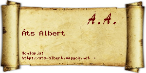 Áts Albert névjegykártya